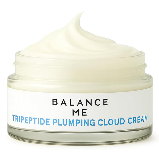 Balance Me Tripeptide Plumping Cloud Cream 1.7 fl oz, Anti Aging Moisturizer Face Cream for Hydrating & Firming with Ceramides & Hyaluronic Acid