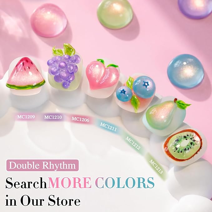 Double Rhythm 0.5 OZ Cat Eye Gel Polish with Magnet 15ML Holographic Glitter Shimmer Translucent Jelly Color Magnetic Nail Polish Salon DIY at Home (Light Purple-MC1209)