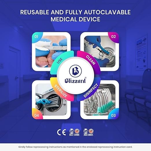 Nail Clippers for Men with Thick or Ingrown Toenails – Blizzard Podiatrist Toenail Clipper Set German Forged – 5.5 inch Heavy Duty Nail Cutter – Concave Head Chequered Handles - Hospital Grade