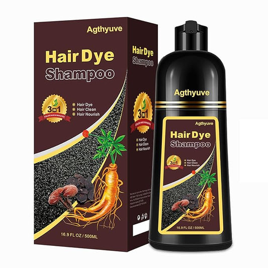 Hair Dye Shampoo 3 in 1, Dark Brown Hair Dye 16.9 FL Oz, Hair Shampoo, Semi-Permanent Hair Color Shampoo, Lasts 30 Days (Dark Brown)
