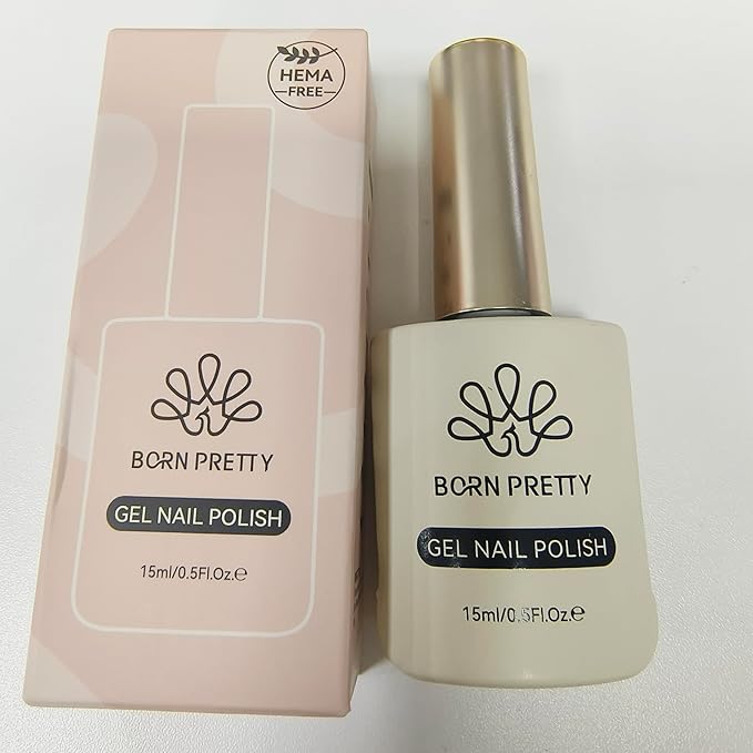 Born Pretty Jelly Pink Gel Nail Polish Milky Sheer Translucent Neutral Pink Gel Polish Hema-Free Soak Off Nail Art Gel 0.5 Fl Oz