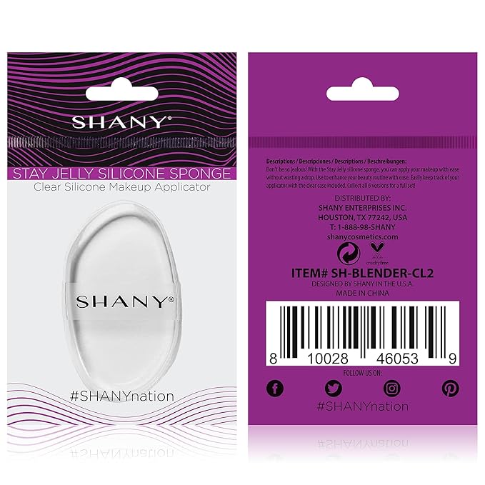 SHANY Stay Jelly Silicone Sponge - Clear & Non-Absorbent Makeup Blending Sponge for Flawless Application with Foundation - OVAL