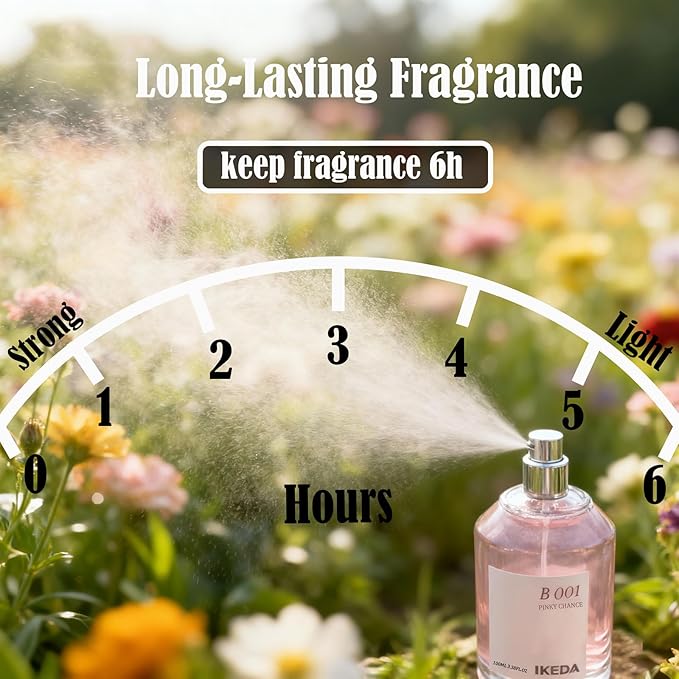 Women Perfume,Eau de Parfum 100ml Mini Bottle Long Lasting Fragrance, Jasmine,Rose,Myrtle Sandalwood Scents for Girl (Pink Meet)