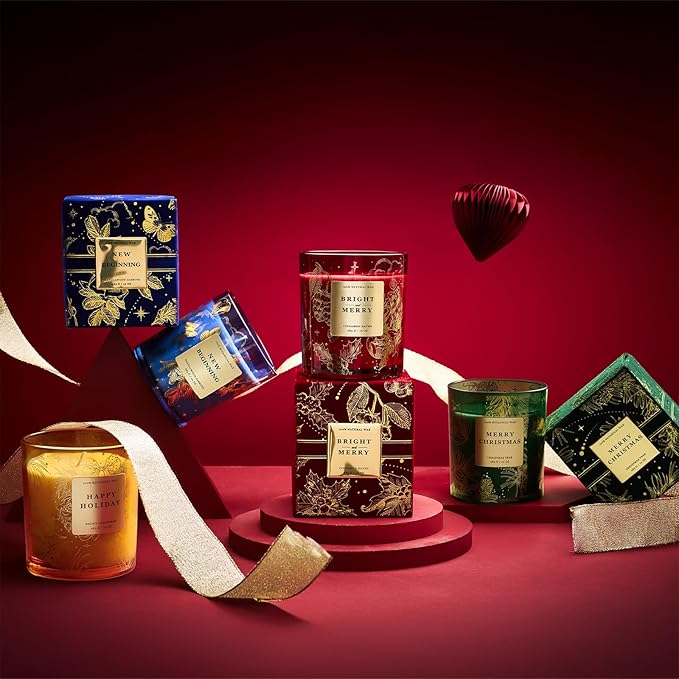 M&SENSE Holiday Scented Candle Gift for Women and Men - Christmas Tree, 10 oz Soy Wax, Birthday, Holiday, Christmas,New Year Gift