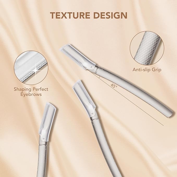 BoxedHome Eyebrow Razor with 11 Blades & Travel Case for Women & Men, Eyebrow Trimmer Shaper, Silver