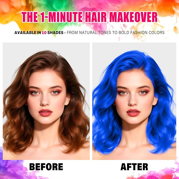 Acomler Blue Hair Spray Temporary, Washable Hair Color Spray for Kids Women Men, One-Day Hair Color Wax, Natural Temporary Hair Dye for Cosplay, Party, Christmas, Halloween,Crazy Hair Day(Blue,4.06Oz)