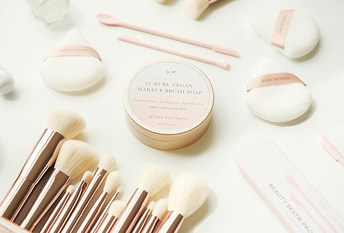 Jenny Patinkin Makeup Brush Cleaner Soap, Luxury Vegan Makeup Brush Soap, For All Brush Types – Synthetic & Natural Solid Cleansing Soap, Professional Brush Cleaning Solution, Cruelty-Free