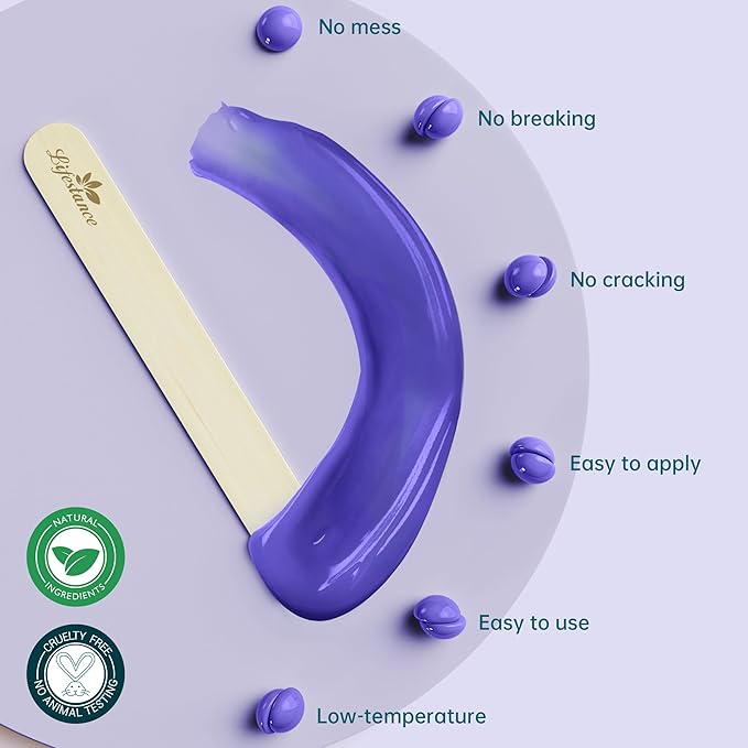 Lifestance 2.5lb Wax Beads Kit, Lavender Hard Wax Beans For Hair Removal Brazilian Bikini Leg Underarm, Waxing for Fine Coarse Hair Women Men Large Refill for Wax Warmers at Home