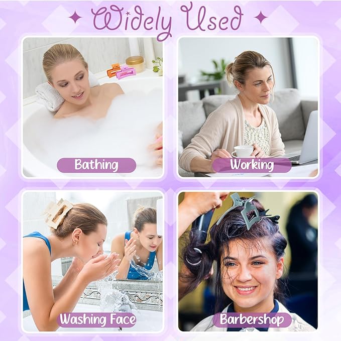 XunYee 100 Pcs Hair Claw Clips Bulk Large Square Jaw Headwear Clips Set for Women Nonslip Rectangle Hair Accessories Clip for Girl Women Gifts Beauty(3.4'',Frosted Color)