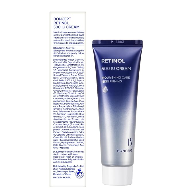 Retinol 500 IU Cream – Gentle Daily Anti-Aging & Hydrating Korean Moisturizer (1.69 fl. Oz/50ml) | Firming & Pore Refining