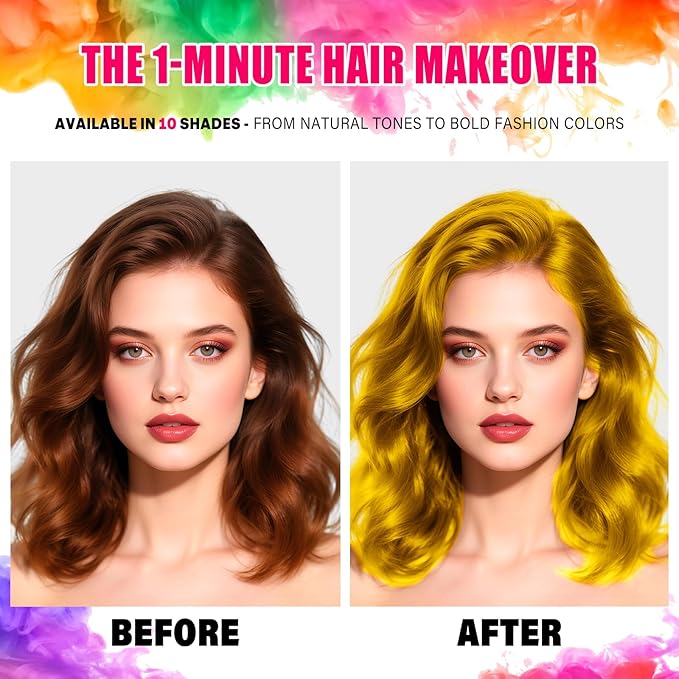 Acomler Gold Hair Spray Blonde Temporary Hair Color Spray for Kids Women Men, 4.06Oz Washable Temporary Gold Hair Dye, Yellow Hair Spray One-Day Hair Color Wax for Cosplay, Party, Christmas, Halloween