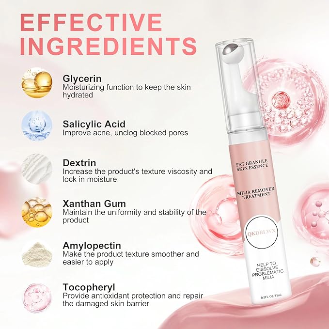 Milia Remover Serum for Eye & Face,Milia Spot Treatment with Salicylic Acid,Milia Acne Serum
