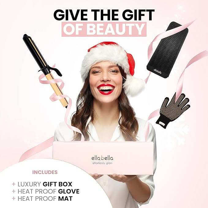 ELLA BELLA® Curling Iron 1.5" • Professional Hair Curler • 1.5 inch Curling Iron • Ceramic Curling Irons • Transform Your Look in Seconds • Suitable for All Hair Types • Say Goodbye to Heat Damage