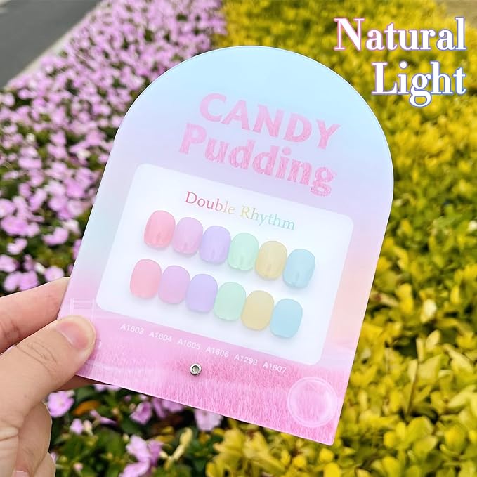 Double Rhythm 6 Pcs 15 ML Gel Polish Set Same Color Same Bottle Soak Off Gel Polish Kit Nail Art Manicure Salon DIY at Home for Women (Jelly Pink Purple Green Yellow Blue-T6-22)