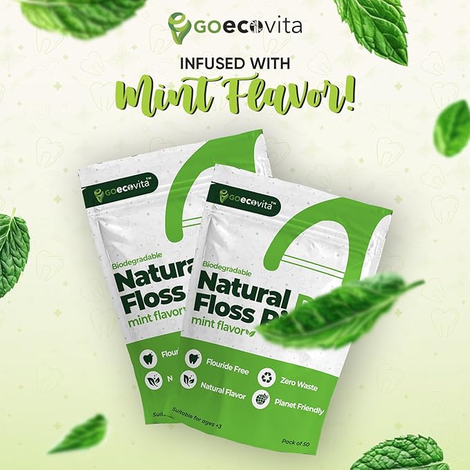 Dual Thread Dental Floss Picks - Straw Wheat Flossers | Thin & Shred-Resistant Thread for Tight Gaps | Dental Flossers for Adults | Gentle on Gums & Teeth | Vegan (200 Pack, Mint)