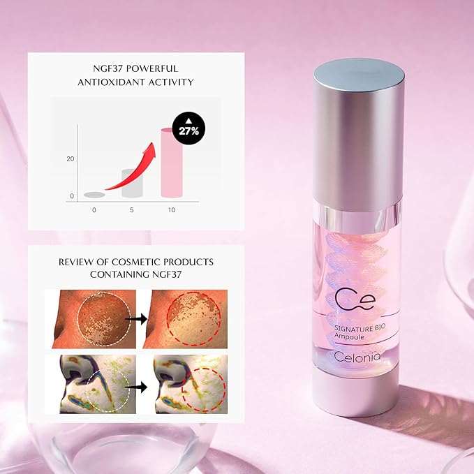 CELONIA Signature Bio Ampoule, Cell Growth Factors Face Serum, Bio Stem Cell Deep Repair Anti Aging Treatment, Reduce Fine Line & Wrinkles, Correcting Dark Spot & Redness, Minimizing Pores 35ml