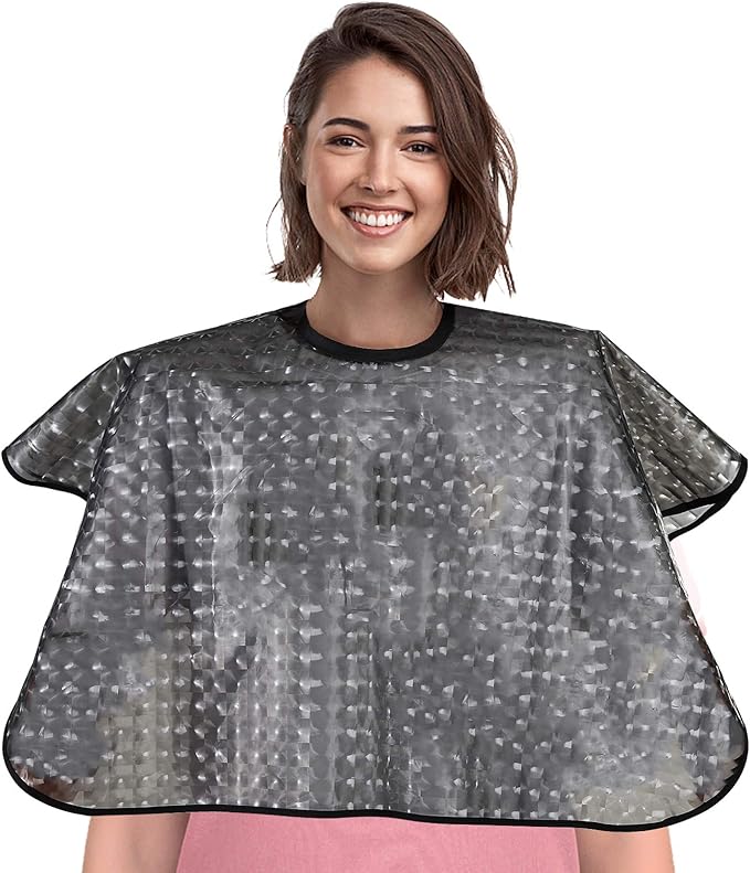 Waterproof unisex-adult Hair Dye Cape,Short Comb-Out Capes for Hair Stylist,Makeup Apron for Hair Color,
