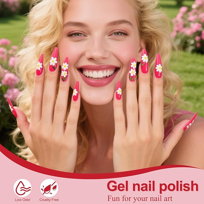 Artdone Gel Nail Polish Set Solid UV Gel 16 Bottles Set Include Top & Matte Top Coat and Base Coat White Pink Yellow Blue Red Colors For All Seasons Neutral Soak Off Manicure Kit For Nail Art