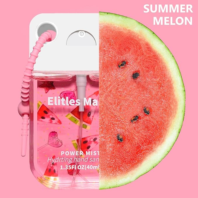 Hand Sanitizer Spray, Watermelon Spray Hand Sanitizer Travel Size With Cute Keychain, Scented Pocket Power Mist Hydrating Women Teen Girl Gifts, 1.35FL.OZ