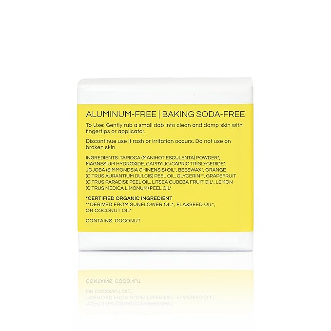 Little Seed Farm All Natural Deodorant Cream - Grapefruit Lemon - Aluminum Free Deodorant for Women or Men, Net Wt. 2.4oz | 68g
