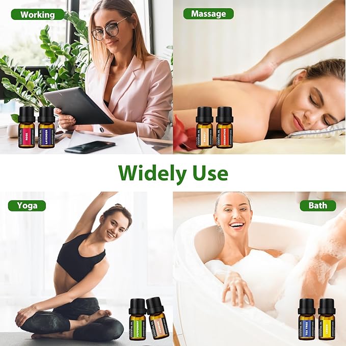 SACATR 60 Bottles Premium Essential Oils Set - Natural Essential Oils for Diffuser, Humidifier, Candle and Soap Making（60x5 ML）