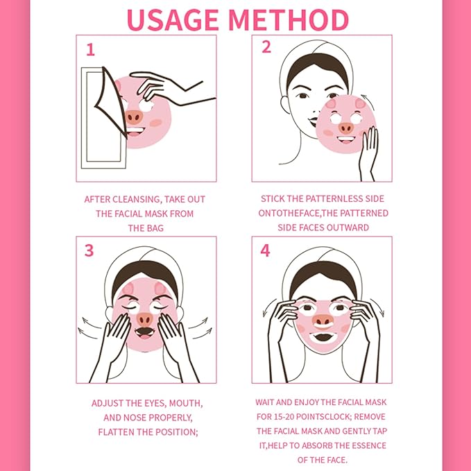 Kids Face Mask Spa, Animal Face Masks for Kids Teens Women Skincare, Animal Character Sheet Facial Mask for All Skin Types, Girls Night Party Skin Care Set, Birthday Christmas Gifts（7PCS）