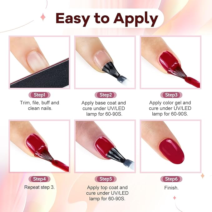 JODSONE 100 Bottles of Gel Nail Polish Kit with U V Led Light 95 Multiple Glossy Glitter Colors Mint Green Light Pink Nail Gel Base Coat Glossy and Matte Top Coat