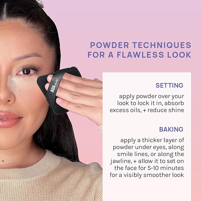 AOA Studio Velvet Puffs Makeup Puff Set of 6 Loose Powder Body Powder, Velour Makeup Blender Sponge Foundation Blending Sponges Set Beauty Makeup Tools(Black/Peach) (Small black/Big black/Heart black)