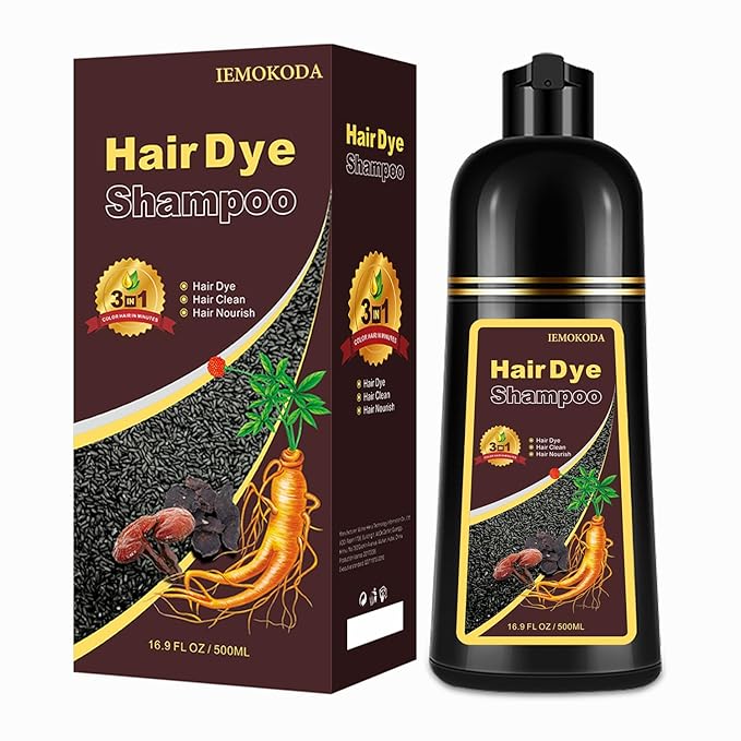 Hair Dye Shampoo 3 in 1, Chestnut Brown Hair Dye 16.9 FL Oz, Hair Shampoo, Semi-Permanent Hair Color Shampoo, Lasts 30 Days (Chestnut Brown)