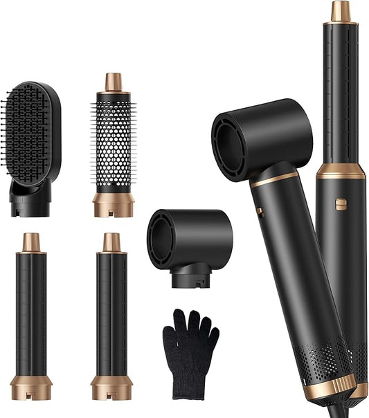 5 in 1 Hair Dryer Brush, Negative Ion Air Styler Wrap Hair Styler Upgrade Blow Dryer Brush Air Curler for Hair, Blowout Brush Set As A Gift for Straight/Curl/Drying/Smoothing