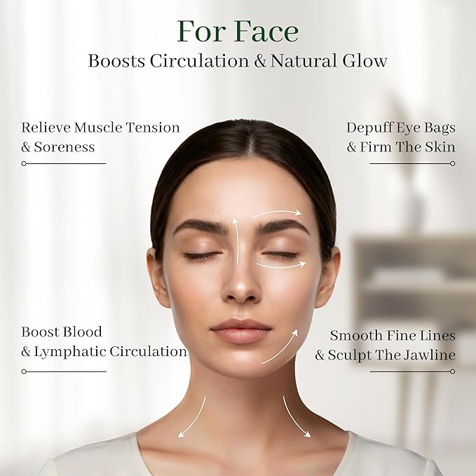 2-in-1 Facial & Scalp Gua Sha Tool | Jawline Sculpting & Face Massage Tool | Promotes Circulation, Lymphatic Flow & Relaxation | Skin Care Routine Gift for Women & Men