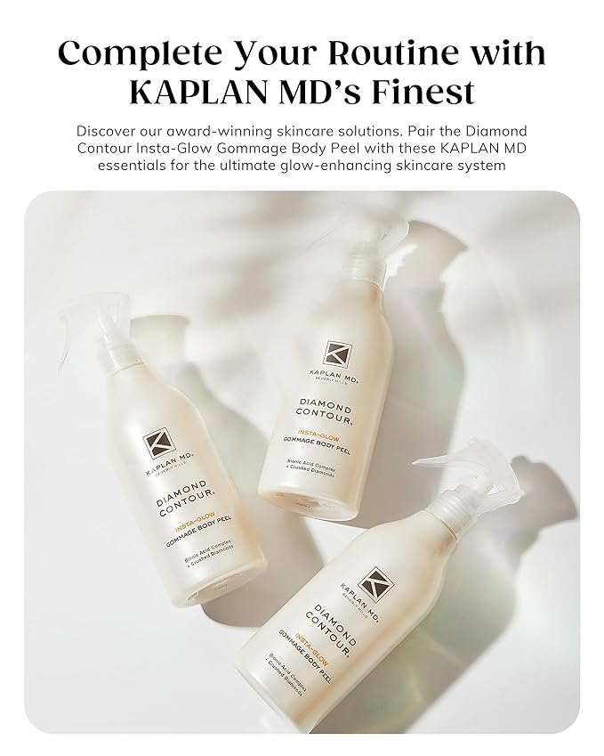 KAPLAN MD Diamond Contour Insta-Glow Gommage Body Peel – Body Exfoliator & Skin Peel with Glycolic Acid, Pineapple Ceramides & Crushed Diamonds - Exfoliating for Smooth, Radiant Skin, 3.4 fl oz