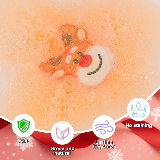 Christmas Bath Bombs for Kids & Women, Handmade Bath Bomb Gift Set of 12 Festive Shapes, Perfect Stocking Stuffers for Teen Girls & Boys, Skin Care Bathbombs as Christmas Gifts for Kids