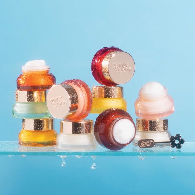 Poppy & Pout Lemon Bloom Overnight Lip Mask – Moisturizing Lip Repair with Shea Butter & Beeswax – Cruelty Free, Recyclable Glass Jar (0.65 oz)