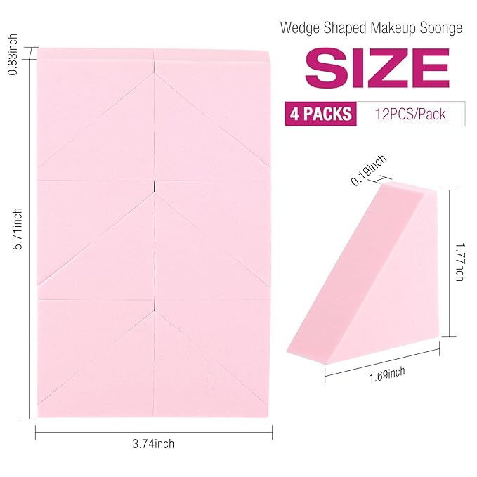 WSYUB Makeup Sponges Wedges, Disposable Makeup Applicator Cosmetic Wedges Sponges for Foundation Latex Free, Medium Size