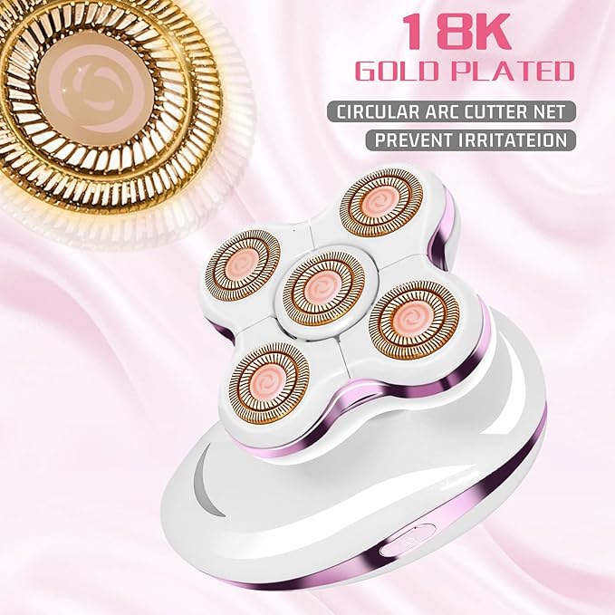 Electric Razors for Women Legs: Rechargeable Body Shaver - Wet Dry Waterproof Hair Remover - Trimmer for Lady Face Arms Public