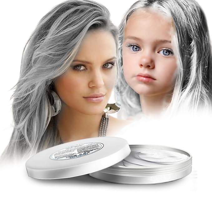 White Hair Color Wax, Temporary Washable Hair Color Dye for Kids, Temporary Dye Wax Natural Hairstyle Cream Hair Pomades for Women & Men Party Cosplay Halloween