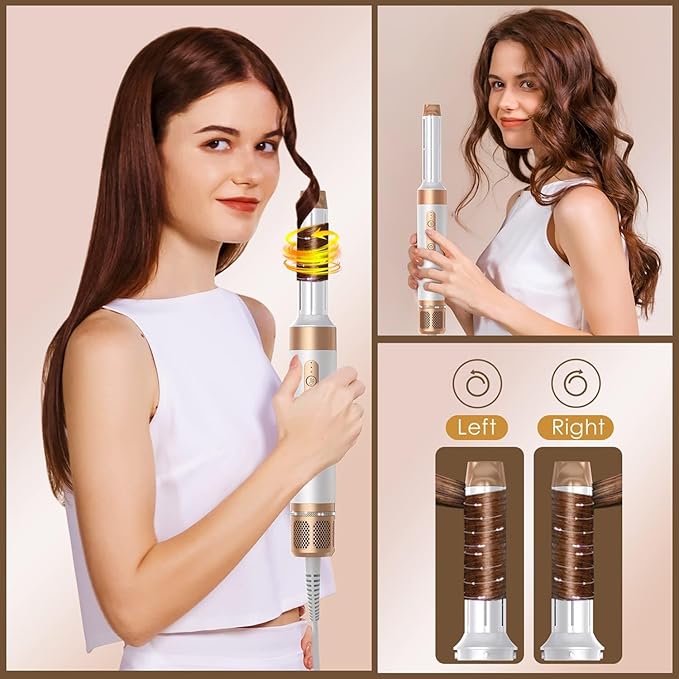 Blow Dryer Brush 7 in One, Negative Ion Hair Set Upgrade Hot Air Styler Wrap Curler, Curling Iron Styling Tools As A Gift for Straight/Curl/Drying/Smoothing