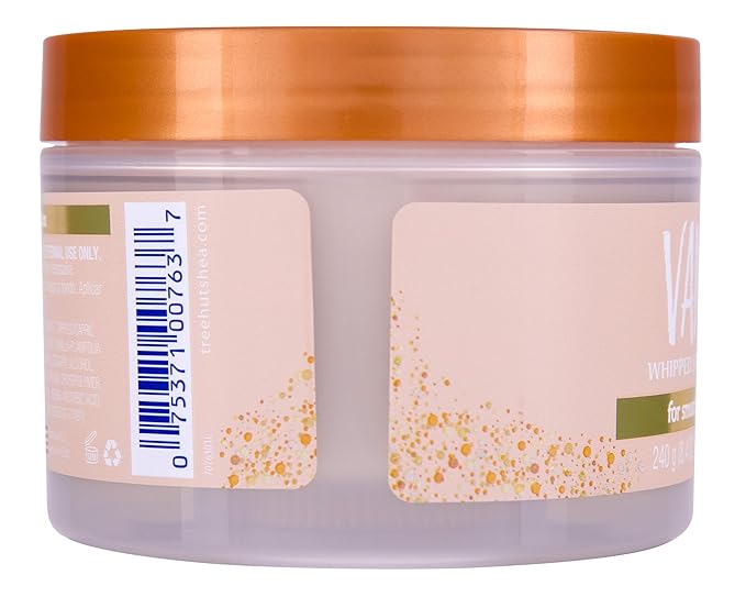 Tree Hut Vanilla Whipped Shea Body Butter, Long-Lasting Hydration for Soft, Smooth Skin, Nourishing Essential Body Care, Lightweight Moisturizer, Holiday Gift & Stocking Stuffer, 8.4 fl oz