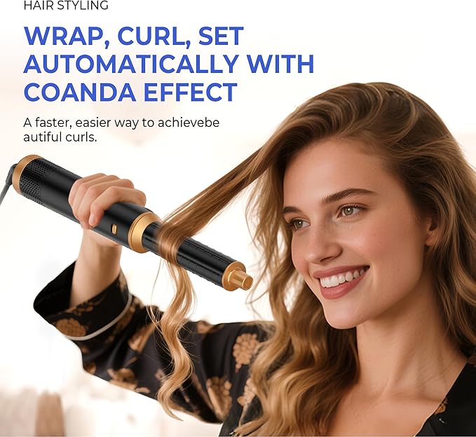 5 in 1 Hair Dryer Brush, Negative Ion Air Styler Wrap Hair Styler Upgrade Blow Dryer Brush Air Curler for Hair, Blowout Brush Set As A Gift for Straight/Curl/Drying/Smoothing