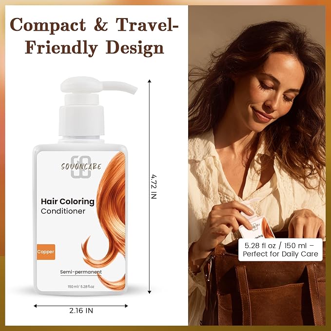 SOVONCARE Light Copper Hair Color Depositing Conditioner Mask 5.28 OZ, Cruelty-Free