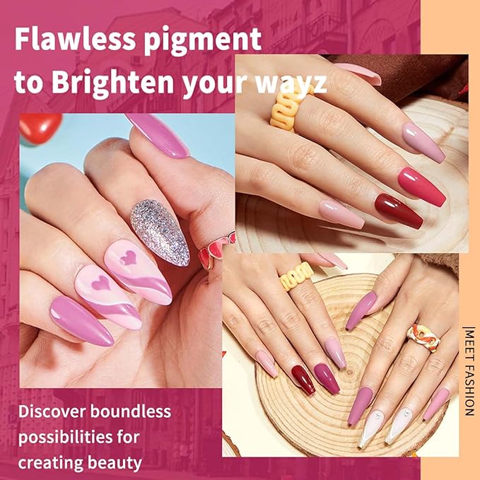 JR 9pcs 15ml Gel Nail Polish Set Red Pink Gel Polish Kit Nude Pink Gel Polish Nail Art Manicure Salon DIY Soak Off UV LED Nail Gel Kit DIY Art Manicure