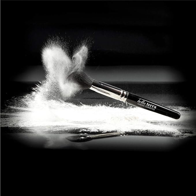 BellaTerra Cosmetics 10-Piece Makeup Brush Set – Travel Compact Vegan & Cruelty-Free Tools with Soft Synthetic Bristles – Black Handle Brushes for Foundation, Powder, Blush, Eyeshadow, and Highlight