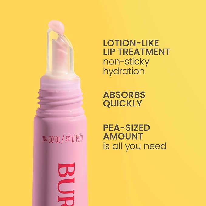 Burt’s Bees Stocking Stuffers, Lip Milk, Daily Lip Moisturizer, Sweet Strawberry, Vitamin Enriched Moisturizing Lip Balm with Almond Milk and Jojoba Oil, Hydrating for Softer Lips, 1 Tube, 0.34 Fl Oz