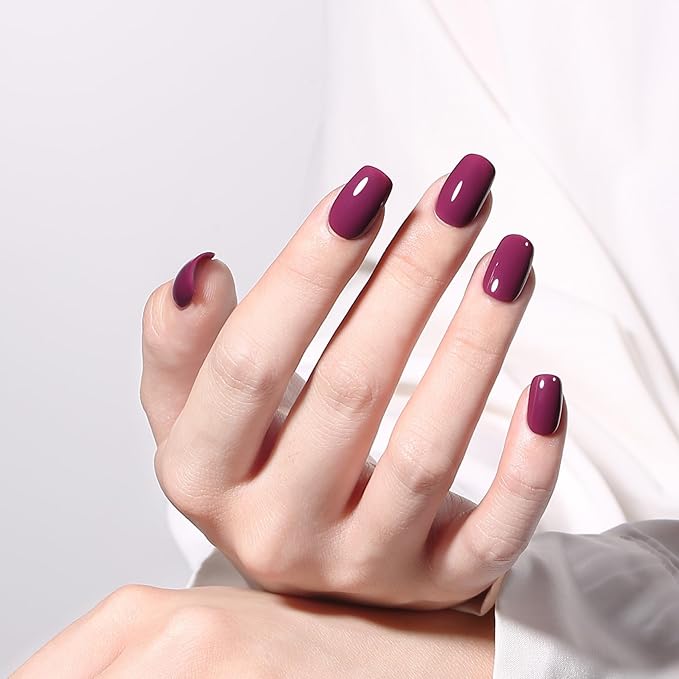 MAYCHAO 15ML Vino Red Gel Nail Polish 1Pc Claret-Red Nail Polish Soak Off UV LED Nail Gel Polish Nail Art Starter Manicure Salon DIY at Home, 0.5 OZ