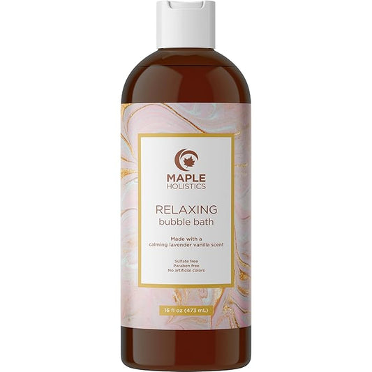 Luxurious Lavender Bubble Bath for Women - Sulfate Free Lavender Vanilla Bath Bubbles for Women Relaxing Bath Foam with Chamomile Calendula and Sage - Aromatherapy Bubble Bath Foaming Bath Oil for tub