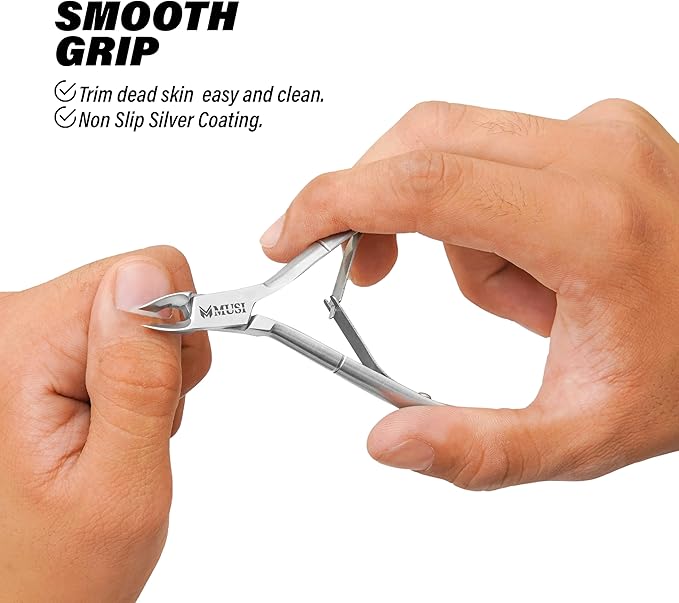 Cuticle Trimmer – 2PCs Professional Stainless Steel Cuticle Nipper and Fine Curved Nail Scissors for Men and Women – Precision Cuticle Cutter – Manicure Clipper Tools for Fingernails and Toenails