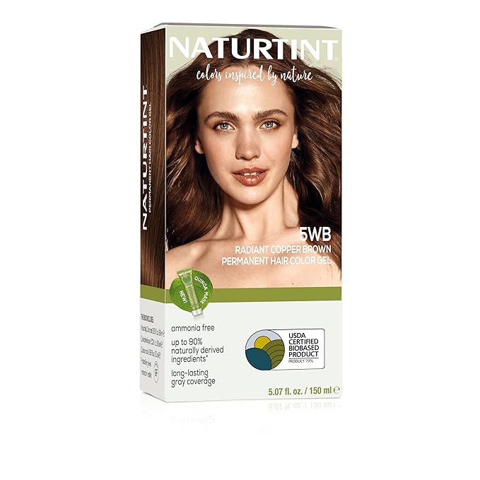 Naturtint 5WB Radiant Copper Brown Permanent Hair Color (Pack of 1), Ammonia Free, Vegan, Cruelty Free, up to 100% Gray Coverage, Long Lasting Results (Packaging may vary)