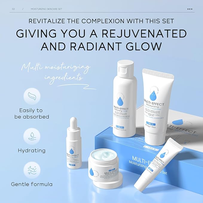 LAIKOU Skin Care, Skin Care Set, Skin Care Kit Moisturizing with Cleanser, Toner, Serum, Cream, Eye Cream Women Beauty Gift Sets 5pcs for Women Teen Girls Mom Daughter Mother's Day Birthday Christmas