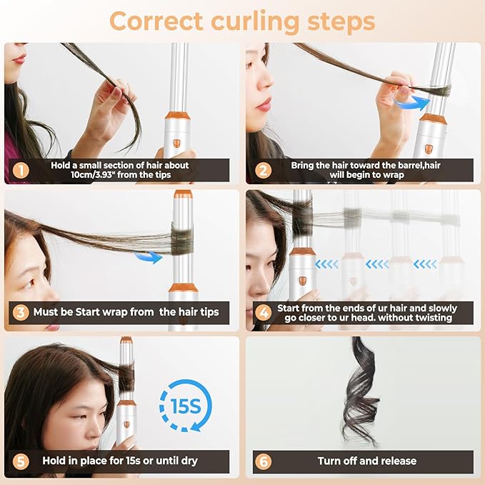 6 in ONE Hair Dryer Brush, Blow Dryer Curling Wand Hair Styling Tools Set, Ionic Hot Air Massage Oval Blowout Hair Dryer, Left&Right Hair Styler 100-120V